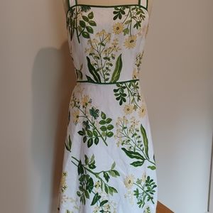 Floral Green and White Ann Taylor Loft Dress